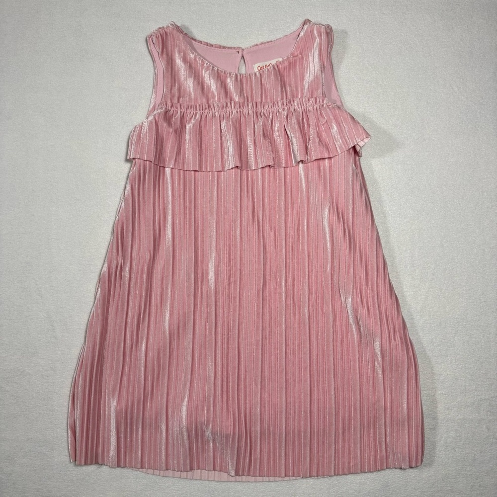 Cat & Jack Girls pink ruffle dress size 4T coquette girl